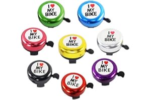 SEULLY 8 Pack Bicycle Bell,Cute Heart Shaped Mountain Bike Bell,I Love My Bike-Mini Bicycle Bell Loud Sound/Clear Sound,Bicycle Ring for Adults Kids(Random Color)
