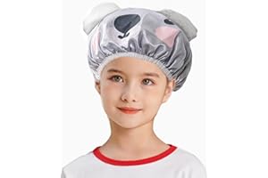 JK Home Kids Shower Cap, Double-Layer Waterproof Reusable Elastic Animal Bathing Shower Hat, Fun Cute Cartoon Bath Caps for Boy Girls