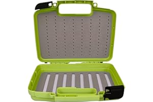 Aventik Streamer Fly Box Super Large Fly Box Different Foams Fly Fishing Boat Fishing 10.43X8.27X3.15inch (Olivine)