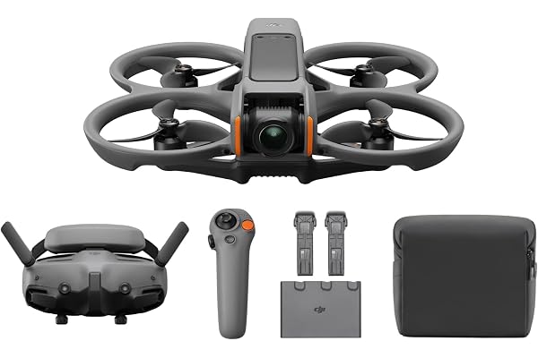DJI Bundle Fly More Avata 2 (Trois Batteries), Drone FPV avec Caméra 4K, Acrobaties en Une Touche, Protection d’hélice intégrée, Drone Caméra avec Goggles 3 et RC Motion 3