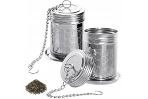 Yoosso 2-częściowy zestaw zaparzaczy do herbaty ze stali nierdzewnej z tacą ociekową, srebrny