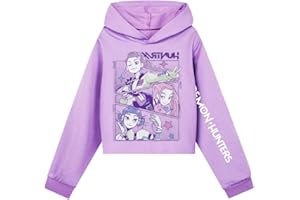 YiJee Sudaderas KPOP Huntrix para Niñas, Sudadera Corta con Capucha, Moda Y2K Hip Hop Streetwear para Niñas Niños y Fans de K-Pop