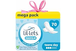 Lil-Lets Teens Day Pads X 70, Petite Towels For Girls & Teenagers, With Wings, For Light to Medium Flow, Unscented, Soft & Br