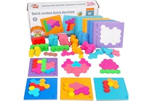 Dr. MUYA® Jouet Montessori 3 4 5 Ans, Tangram Enfant, Puzzle Enfant 3 Ans, Jeu Éducatif 4 Ans, Jouet en Bois, Cadeau 3–5 Ans Fille Garçon