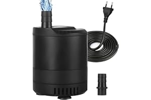 ITIY Pompa subacquea da 6W 500L/H, pompa d'acqua per acquario ultra silenziosa, fontana per acquario laghetto con cavo di alimentazione da 2,5 m e interruttore regolabile per acquario, laghetto, idroponica