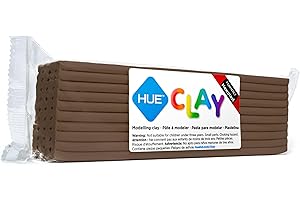HUE Clay (Formerly Newplast) 500g, Brown - Firm, Reusable, Non-Drying, Oil-Based Modelling Material for Stop Motion Animation, Hobbyists & Sculptors. One Colour Layered Bar