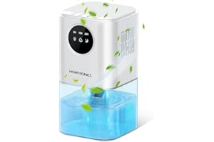 Deshumidificador Pequeño 1700ML, [Temporización] Homtronics Silencioso Deshumificadores con 7 Colores Luz, Apaga Automáticamente, Deshumificadores de Humedad Eléctrico para Baños, Dormitorios, Sótanos