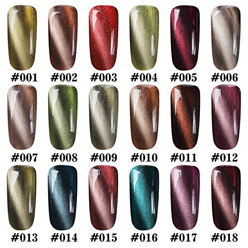Gellen Cat Eye UV LED Gellack Gel Nagellack UV-Lack LED-Lack auflösbarer Farblack 10ml + Eisen-Magnet #05 dunkelrot - 3