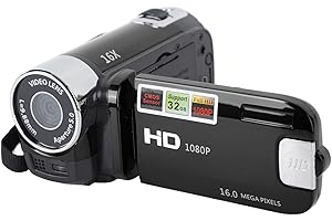 Digitalkamera, 2,7-Zoll-TFT-16-MP-16-fach-Zoom-HD-Vlogging-Kamera, 1020-mAh-Videokamera-Camcorder, für Anfänger und Kinder (Schwarz)