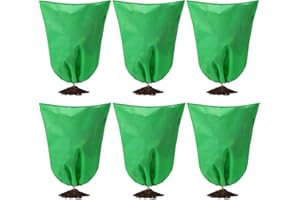 Lostwry Protección de invierno para plantas, 6 piezas 60 x 80 cm Bolsa de protección para plantas en maceta, funda protectora para plantas como árbol, palmeras, plantas de balcón, cúpula, carpa