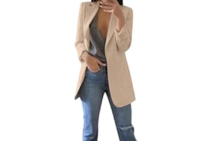 AMDOLE 2024 Veste Blazer Femme Chic Et Élégant Pure Color Bouton Lâche Casual Business Slim Fit Couleur Unie Décontracté Veste Printemps L'Été Manteau Top