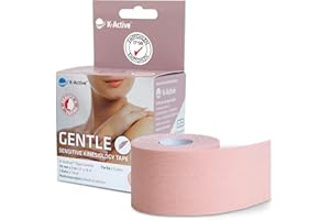 K-Active Gentle Kinesiology Tape, Extra Skin-Friendly, For Sensitive Skin & Allergy Sufferers, Sensitive Kinesiology Tape, 5 cm x 5 m, Skin