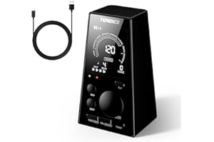 TERENCE Metronomo digitale di precisione per esercizi, metronomo elettronico preciso al millisecondo, 9 tempi, 10 battute, 40-208 BPM, display LCD, compatto e portatile, adatto a tutti gli strumenti
