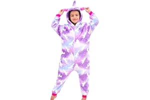 Ceruwum Pigiami Interi Unicorno per Bambine e Ragazze Tutine in Pile