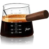 Joeyan 180ml/6oz Borosilicate Glass Measuring Cup,Kitchen Glass Jug | Barista Baso Hand Blender for Coffee, Milk Cocktail, Ma