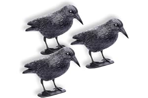 Schramm® 3 pièces Corbeaux Assis Peur des Pigeons Noirs et des Oiseaux en Plastique défense des Pigeons
