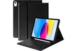 KBCASE iPad 10 Generation Hülle mit Tastatur Slim Tastatur Hülle für iPad 10. Gen 2022 10,9 Magnetisch Abnehmbare Bluetooth Tastatur mit Deutscher QWERTZ Layout für iPad A2696/A2757/A2777