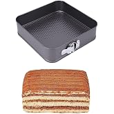 Karbon &Ccedil;elik 24 cm Siyah Kare Kelep&ccedil;eli Kek Pasta Kalıbı cin799sy