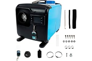 MYDD8 5KW-8KW Diesel Air Heater, 12V Car Parking Heater，Smart Heating, Remote Control, and Quick Warmth for Caravan, Truck, Excavator, Bus, Boat, Minivan Blue