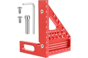 XIMKONTER 3D-Gehrungswinkel Multifunktional 22.5-90 Winkelmaß Aluminiumlegierung Hochpräzises Layout-Messwerkzeug Anreisswerkzeug Holzbearbeitungs-Messwerkzeuge für Tischler, Ingenieur Rote
