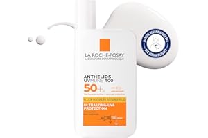 La Roche-Posay - Fluide Invisible Anthelios UVMUNE 400 - Texture Fluide Ultra Légére Sans Parfum - Soin Pour Le Visage Protection 50+ Haute Efficacité - Produit solaire SPF50 Pour tous types de peau