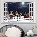 Produktbild MAYOGO Weihnachten 3D Wandaufkleber Virtuelle Simulation Fenster Wand Stickers Europa Renaissance Retro Wandbild Schneeszene Wand Aufkleber 72x48cm