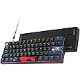 Ussixchare 60 Percent Gaming Keyboard 61 Keys Mechanical Keyboard Rainbow Backlit Ultra Compact Wird Keyboard with Red Switches for Win Ps4/5 Xbox(61 Blue)