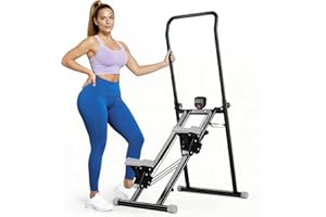 Vyrelis Stair Stepper Stairmaster with 3-Level Adjustable Resistance, Foldable Vertical Climber Machine for Home Gym Workout, Adjustable Handlebar & Pedals