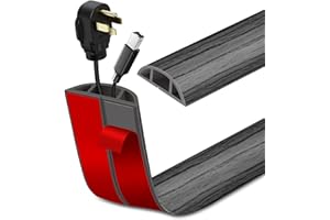 LSGCQ Passage de Cable au Sol adhésive PVC Flexible goulotte Passe Cable pour Bureau Maison entrepôt Concert (3m×3cm, Grain de Bois Gris)