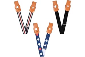 Naseom 3 Stück Verstellbare Kinder-Gürtel, Elastische Gürtel Ohne Schnalle für Jungen und Mädchen, Schnallenfreie Gürtel für Jeans, Hosen und Kleider