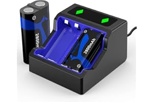 Battery Pack for Xbox One/Xbox Series X S Controller,YTEAM 2x2800mAh Xbox Controller Batteries,Rechargeable Battery Pack Charging Station for Xbox Series X S/Xbox One X S Elite Controller
