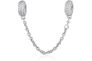 YASHUO 925 Sterling Silver Beads Safety Chain Stopper Charms For Pandora Women's European Style Snake Chain Bracelet Jewelry