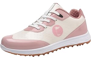 SDEQA Womens Golf Shoes Spikeless Extra Wide Casual Discoloration Sneakers Waterproof Breathable Non -Slip