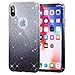 Produktbild iPhone X Hülle, iPhone X Hülle, Schutzhülle iPhone X Silikon Hülle, Einfho 2 in 1 Glitzer Bling TPU Silikon Schutzhülle Case Hülle für iPhone X Etui Kristall Glänzend Gradient Glitzer Handyhülle iPhone X Silikon Hülle Stoßdämpfend TPU Silikon Schutz Handy Hülle Case Tasche Silikon Steckdose Schale Elegant Crystal Case Skin Glitzer Schutzhülle Bumper Schutzhülle für Apple iPhone X (Glitzer schwarz)