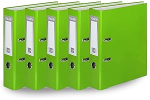 OFFICE CENTRE 5X Light Green A4 Large 75mm Lever Arch File Folder Metal Edge Strengthened Stationery Document Archive Paper Storage Office School Home Easy Filing System 15 Colour Coding Wide Spine