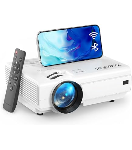 SQUADO Mini Proiettore WiFi Bluetooth Full HD 1080P – 5500 Lumen, Contrasto 800:1, Schermo Fino A 120 Pollici