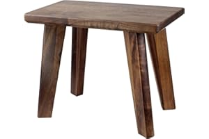 GLIBBUL Wooden Step Stool Walnut Wood Portable Small Foot Stool Assembled Ready to Use in Kitchen Garden Living Room Bathroom Classroom Easy Use