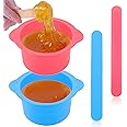 ZEYIYER 2 PCS Silicone Waxing Bowl, Wax Pot Insert with 2PCS Silicone Spatulas, Wax Warmer Liner, Non-Stick Wax Melt Wax Pot Bowl Replacement for Hair Removal