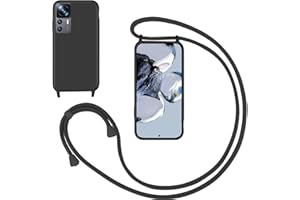 GoodcAcy Handykette Handyhülle für Xiaomi 12T/Xiaomi 12T Pro,Smartphone Necklace Hülle mit Band Schutzhülle mit Kette zum umhängen Halskette Flüssig Silikon Case für Xiaomi 12T/ 12T Pro,Schwarz