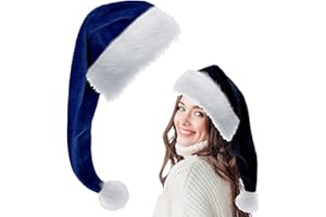 COSORO Extra Long Santa Hat Christmas Hats for Kids,Adults,Thickened Xmas Hat Plush Santa Claus Hat,Unisex Velvet Father Christmas Hats Costume,Christmas Party Hats Cap for Men Women Xmas New Year Party