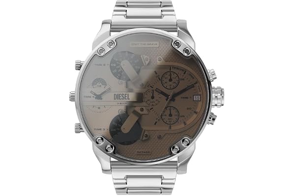 Diesel Montre Mr. Daddy pour Homme, Mouvement à Quartz Multifonctionnel avec Bracelet en Acier Inoxydable