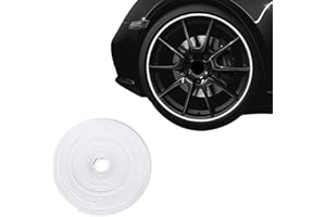 GISWELL Car Wheel Protection Ring, 8M Car Rim Protection Strips, Tire Scratch Resistance Anti-Collision Alloy Wheel Rim Protectors, Self-Adhesive Protector Tape for Car (White, 8M Car Rim Protection Strip)