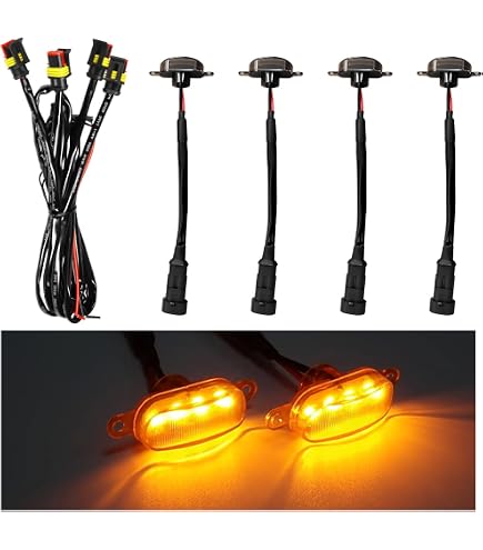 ZDEERAOTO 4pc Smoked Housing Amber LED Front Centra Grille Lights DRL Feature Kit For Toyota Tacoma 2024 2025 Limited&Limited I-Force MAX,OEM Grill Led Grill Light For Tacoma Accessories