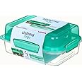 Sistema Lunch Stack Rectangle To Go Lunch Box, 1.8 L Food Container with Bento-Style Compartments, BPA-Free, Assorted Colours