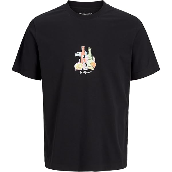 JACK & JONES Jormanchester Script Tee SS Crew Neck, Blanco Brillante, XS