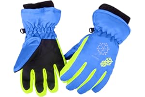 Azarxis Kids Ski Gloves Winter Snow Gloves Windproof Warm Fleece Lined Thermal Snowboarding Sledding Cycling Skiing Riding Skating Biking for Children 3-13 years