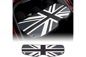 FDAIUN Per BMW Mini Cooper F56 Hatchback R56 Hatchback R56 - Tappetino antiscivolo per bagagliaio in pelle, accessorio per auto (Union Jack grigio)
