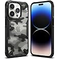 Ringke Fusion-X Design Case Compatible with iPhone 14 Pro 6.1 Inch, Clear Hard Back Heavy Duty Shockproof Advanced Protective TPU Bumper Phone Cover - Camo Black