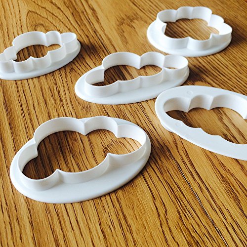 DIKETE® 5 stück Keks Ausstechformen Cloud Wolken Ausstecher DIY Fondant Ausstechformen Deko Utensilien Modellierwerkzeug Fondant Kuche Tortendekoration für Backen - 3