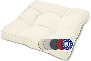 Beautissu Coussin extérieur Jardin Assise – Coussin Chaise Jardin idéal pour extérieur, Jardin, Balcon - XLuna -70x70x10 cm - Nature